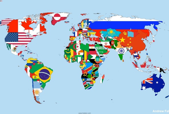 карта мира с флагами