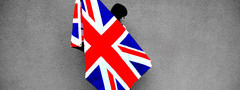 britain flag, британский флаг, девушка, флаги