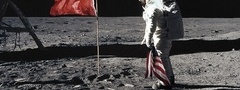 fail, луна, космонавт, флаг, США, СССР, нежданчик