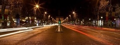 Париж, ночной город, ночь, Елисейские поля