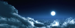 пейзажи, луна, ночь, небо, облака, фото
