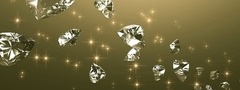 алмазы, бриллианты, сердечки