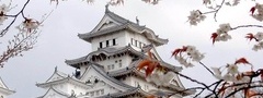 Япония, дворец, сакура, восток, азия, весна