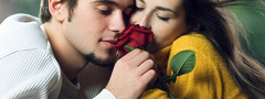 любовь, роза, цветок, девушка и парень
