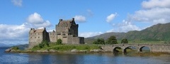 эйлен-донан, замок, шотландия, вода, небо