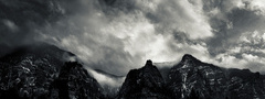Greg Martin, арт, горы, скалы, небо, облака, темное