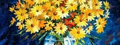 цветы, жолтые, Афремов, живопись