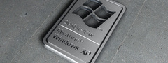 windows xp, логотип, металл