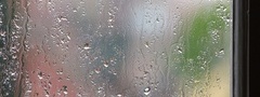 капли, вода, дождь, стекло, окно