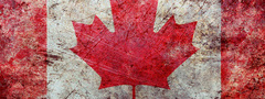 Канада, гранж, флаг, стена