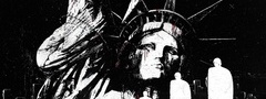 статуя свободы, америка, силуэты