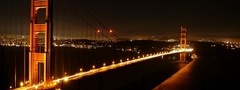 мост, огни, ночь
