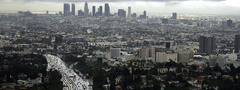 los angeles, city, action, clouds