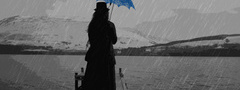 дождь, зонт, фигура
