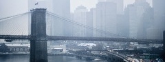 new york, city, fog