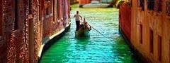 италия, венеция, лодка, человек