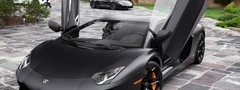 Lamborghini-Aventador, sport car, Lamborghini, ламба, черная ламба