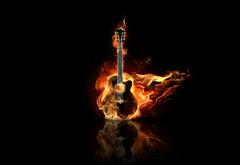 гитара, музыка, огонь