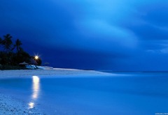 пляж, море, ночь, прожектор