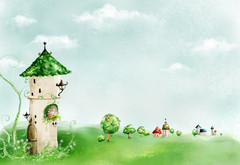 гоордок, сказка, домик, башня, зелень