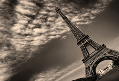 париж, облака, башня