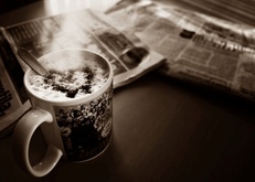 Кружка, кофе, настроение, сердце, газета
