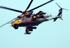 вертолёт, лопасти, Ми-24, полёт, рисунок