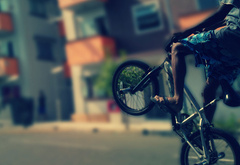 bicycle, boy, city