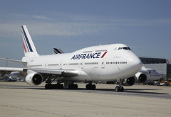 boeing, 747, аэродром, air france, гражданская авиация