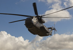 MH-53, вертолёт, лопасти, небо
