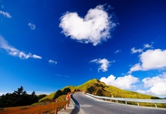 sky, heart, road