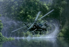 вертолет, джунгли, река