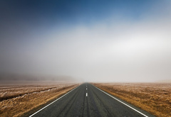 дорога, небо, туман