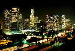 city, night, lights, LA