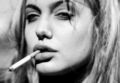 angelina jolie, smoking, sexy, fashioned