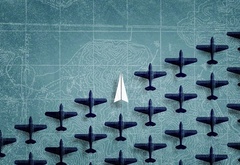 самолёты, бумажный самолёт, карта
