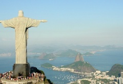 статуя, христа спасителя, рио-де-жанейро, cristo redentor, rio de janeiro, бразилия, brasil, шикарный вид, небо, панорама