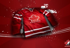 канада, хоккей, свитер, красный