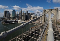 new york, city, brooklyn bridge, action