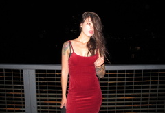 sexy, girl, in an, red, evening, dress