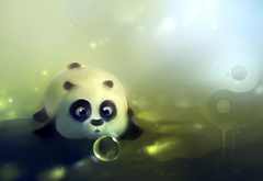 панда, мыльный, пузырь