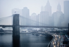 new york, city, fog