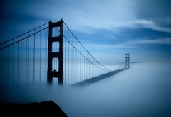 bridge, fog, nothingness