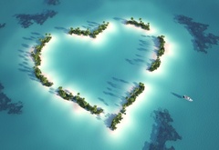 остров, острова, океан, море, вода, сердце, любовь, лето, вода, тепло