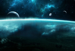 Космос, земля, атмосфера, планеты
