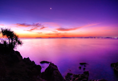 Панорама, пурпур, закат