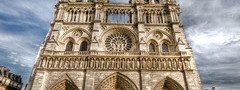 собор парижской богоматери, небо, облака