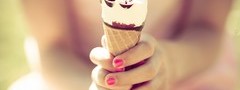 мороженое, девушка, руки
