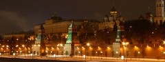 Москва, Кремль, набережная, башня, ночь, огни, река