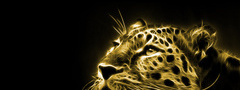 леопард, свет, лучи, фотошоп